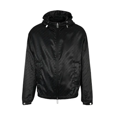EMPORIO ARMANI FW22 Solid Eagle Logo Navy Hooded Zip Jacket 6L1BL3-1NLBZ-F912