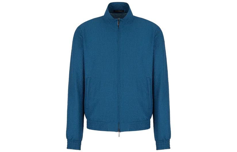 Emporio Armani FW22  Solid High Neck Zip-Up Jacket Blue H31R29-C1036-1714