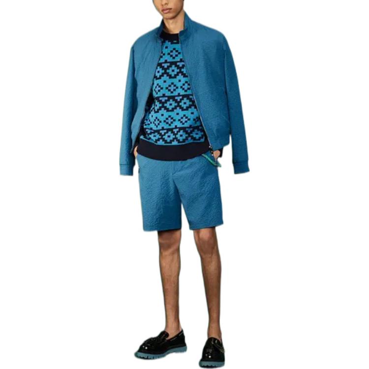 Emporio Armani FW22  Solid High Neck Zip-Up Jacket Blue H31R29-C1036-1714 圖 3