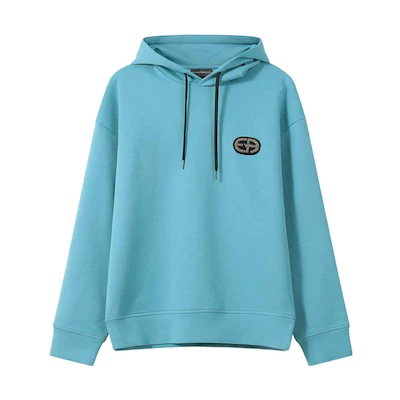 EMPORIO ARMANI FW22 Solid Logo Sweatshirt Light Blue. 6L1M84-1JHSZ-0736