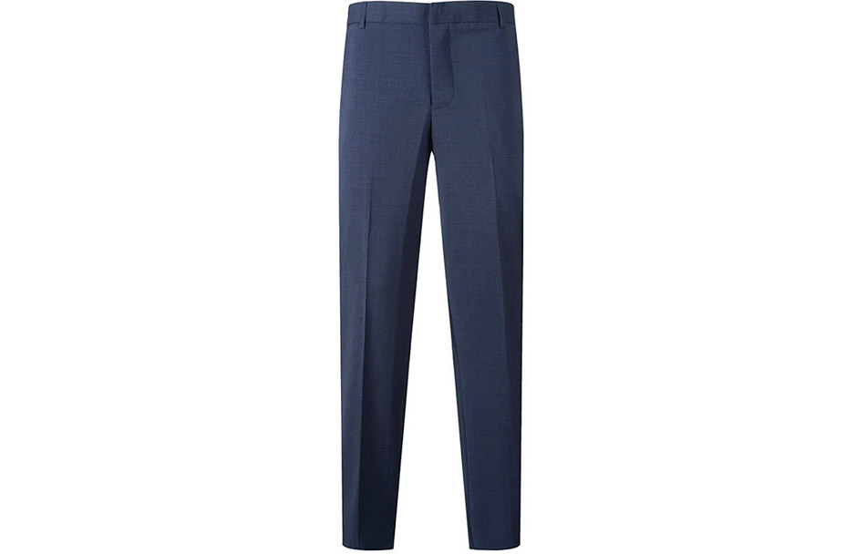 Order Emporio Armani FW22 Celana Panjang Pleated Lurus Solid - Biru Navy H31P68-01504-919