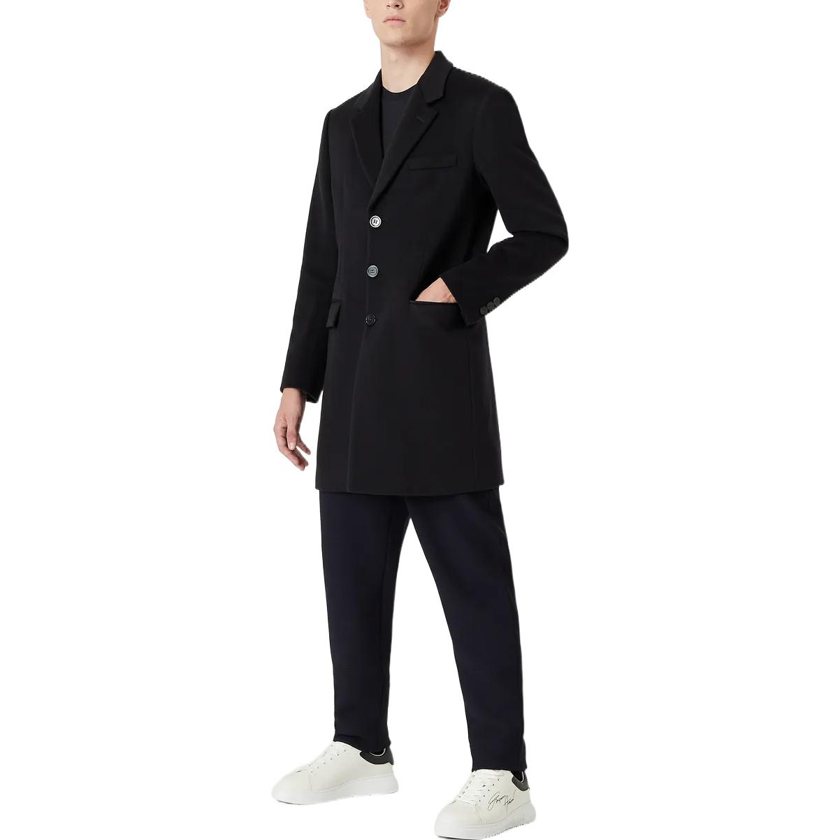 Purchase Emporio Armani FW22 深藍色單排扣大衣 01L650-01699-1922