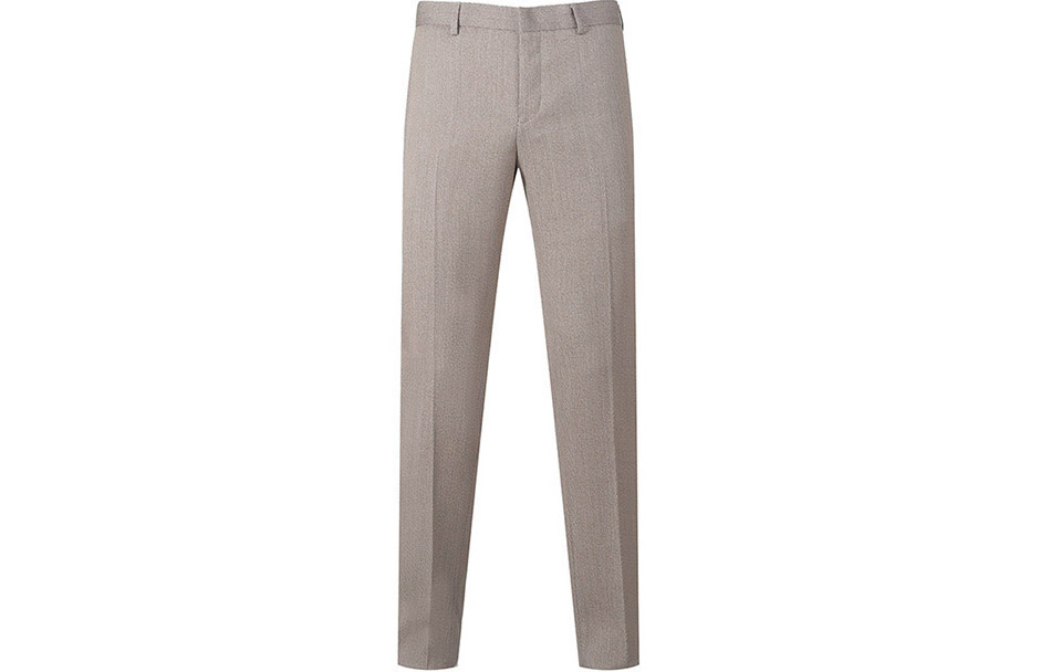 EMPORIO ARMANI FW22  Solid Wool Casual Trousers in Beige. H31P68-C1621-0112