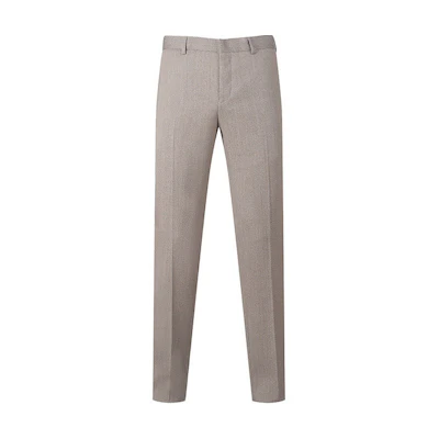 EMPORIO ARMANI FW22 Solid Wool Casual Trousers in Beige. H31P68-C1621-0112