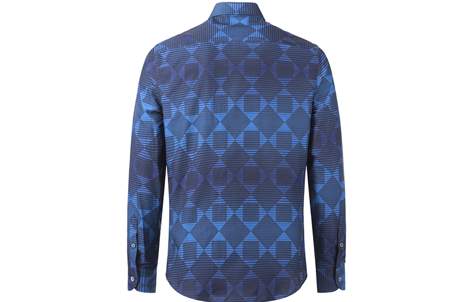 Lookbook Emporio Armani FW22  Striped Cotton Long-Sleeve Shirt - Navy Blue H31SM0-C11F6-041