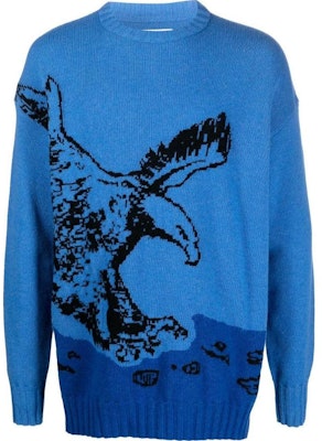 EMPORIO ARMANI FW22 Sustainable Eagle Sweater Blue 6L1MZ-A1M5F-ZF939 Buy EMPORIO ARMANI FW22 Sustainable Eagle Sweater Blue 6L1MZ-A1M5F-ZF939
