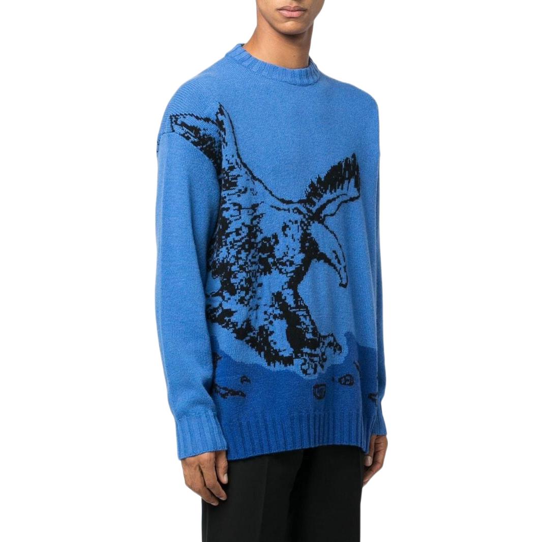 Purchase EMPORIO ARMANI FW22  Sustainable Eagle Sweater Blue 6L1MZ-A1M5F-ZF939