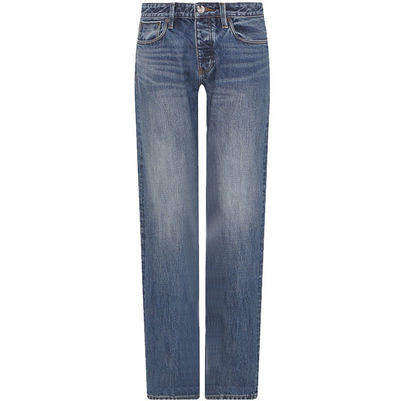 EMPORIO ARMANI FW22  Washed Straight-Fit Casual Jeans Blue. 6L1J75-1DMEZ-0942