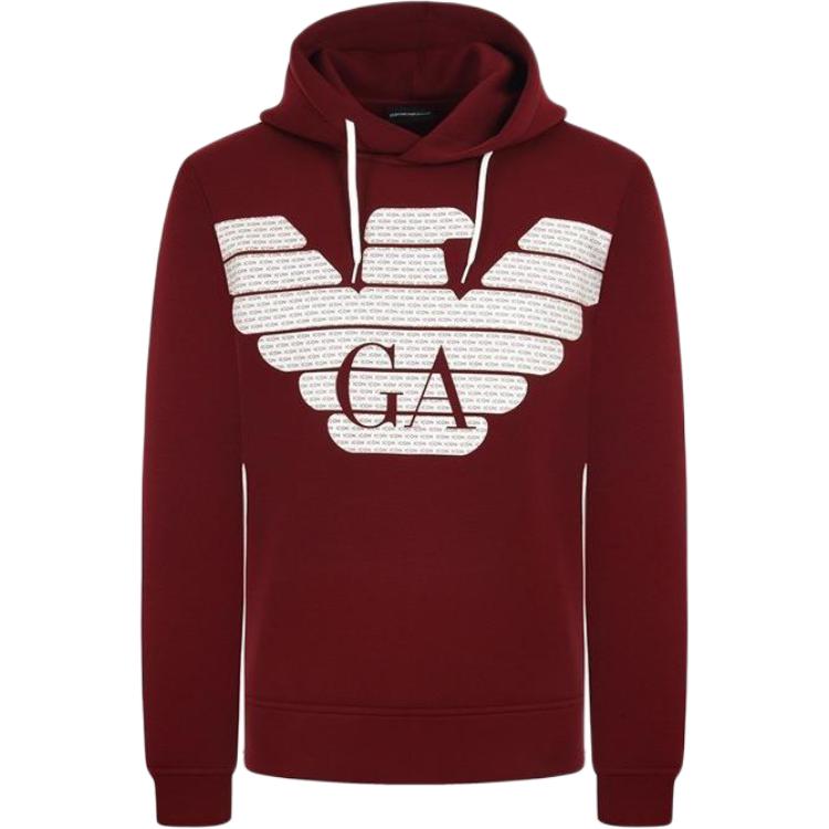 Emporio Armani FW22 Big Logo Print Sweatshirt Burgundy Red () 8N1M7H-1JDSZ-0353
