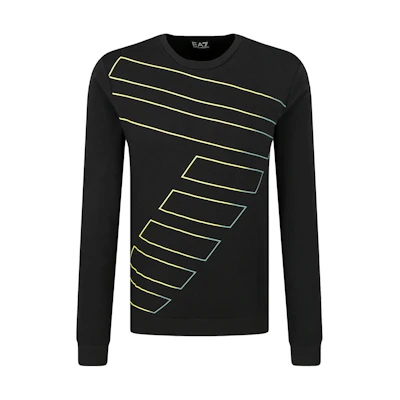 Emporio Armani FW22 Black Crew Neck Pullover Long-Sleeve Sweatshirt 3HPM71-PJ05Z-1200
