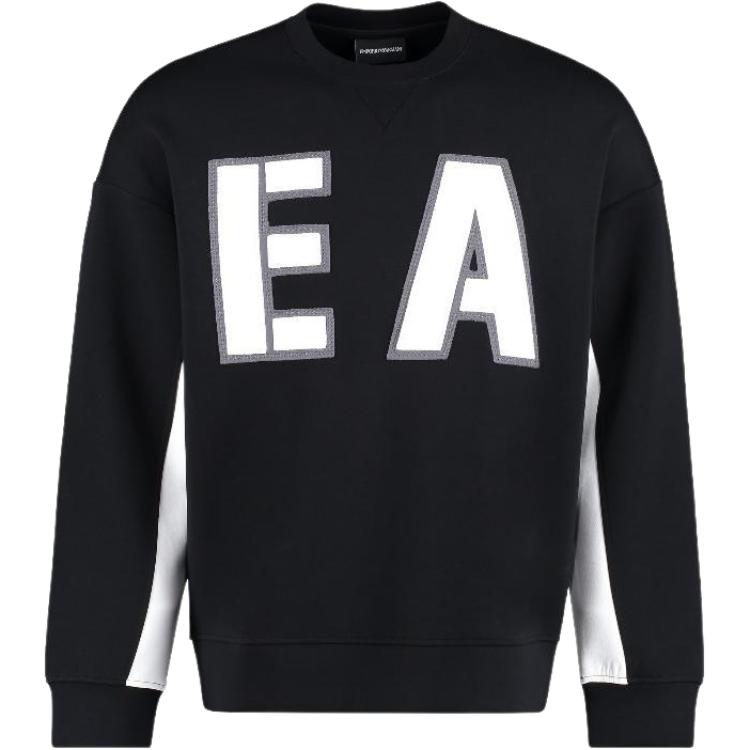 Emporio Armani FW22 Black Crewneck Pullover Sweatshirt 6L1MM2-1JHSZ-0999