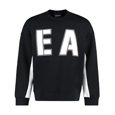 Emporio Armani FW22 Black Crewneck Pullover Sweatshirt 6L1MM2-1JHSZ-0999