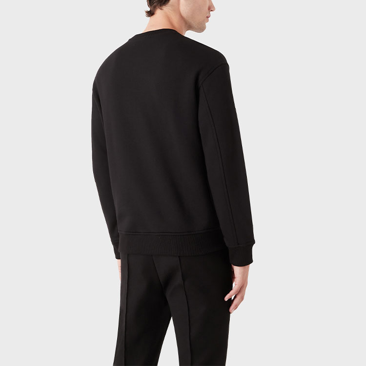 Emporio Armani FW22 Black Crewneck Sweatshirt with Logo Embroidery 6L1MC3-1JQNZ-0030 圖 4