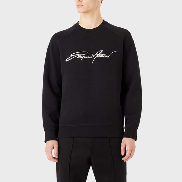 Emporio Armani FW22 Black Crewneck Sweatshirt with Embroidered Logo 6L1ML81-JHSZ1-0055 圖 4