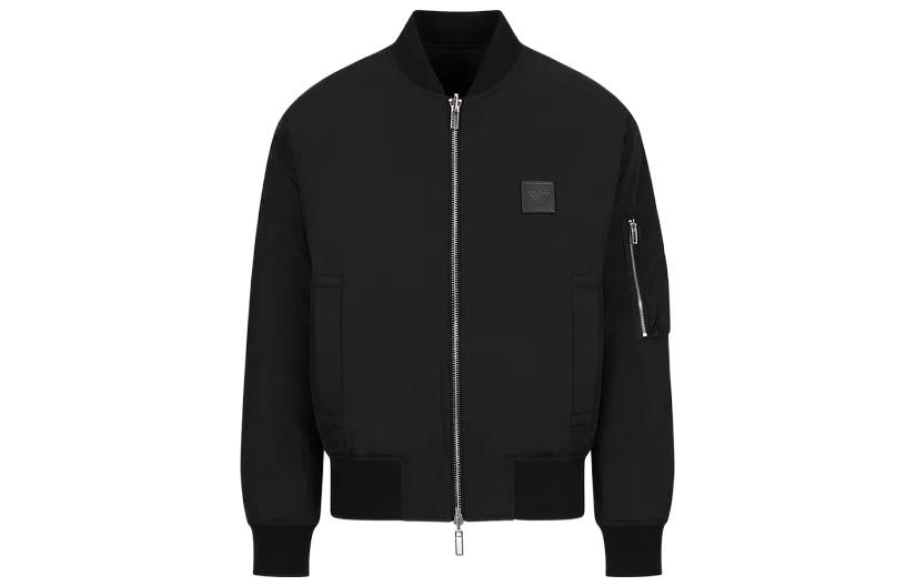 Emporio Armani FW22 Black Dual-Zip Jacket with Logo Print 6L1BH41-NMXZ1-0999