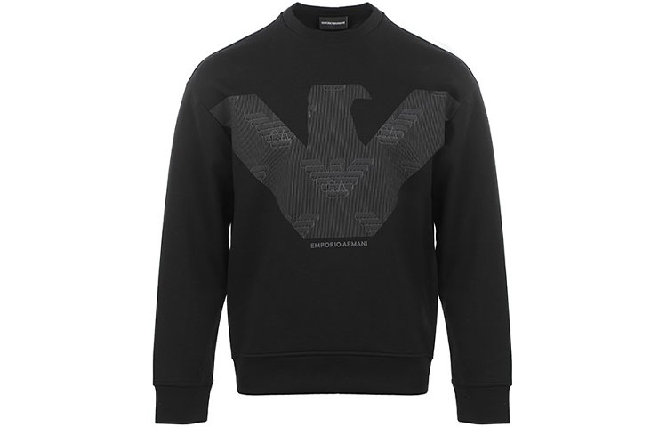Emporio Armani FW22 Black Eagle Logo Crewneck Sweatshirt 3L1MFP-1JHSZ-0999