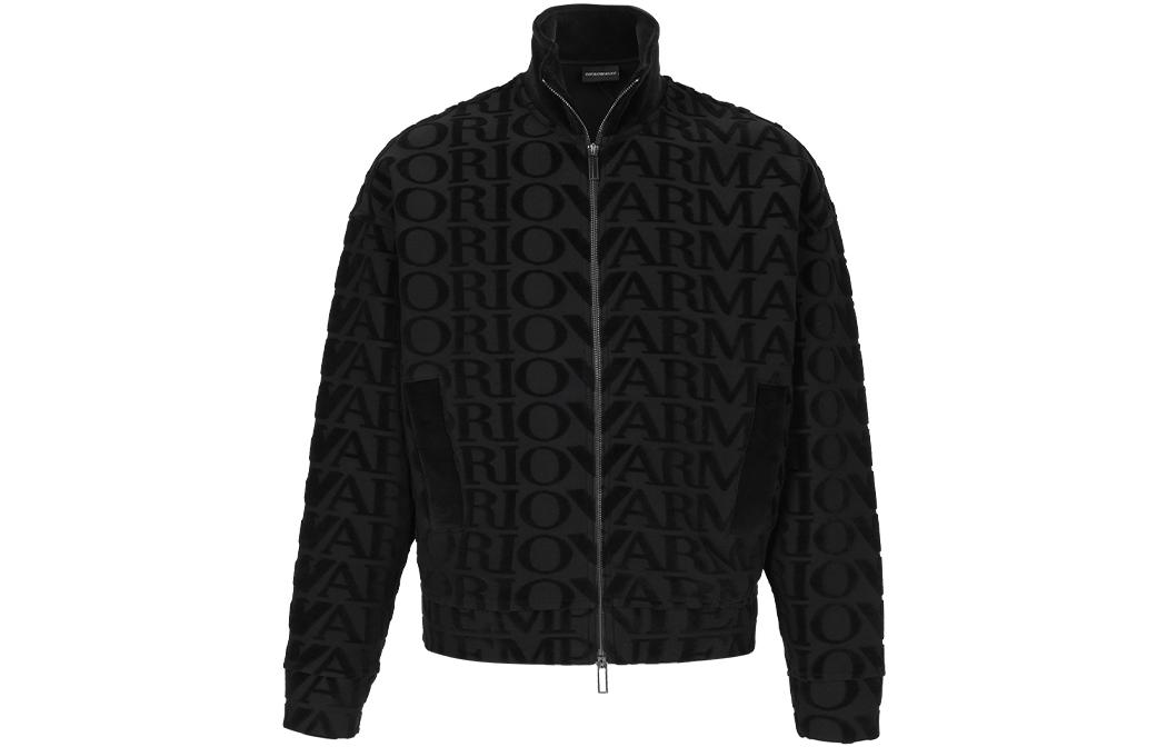 Emporio Armani FW22 Black Eagle Logo Print Zip-Up Jacket 6L1MN1-1JIXZ-0999