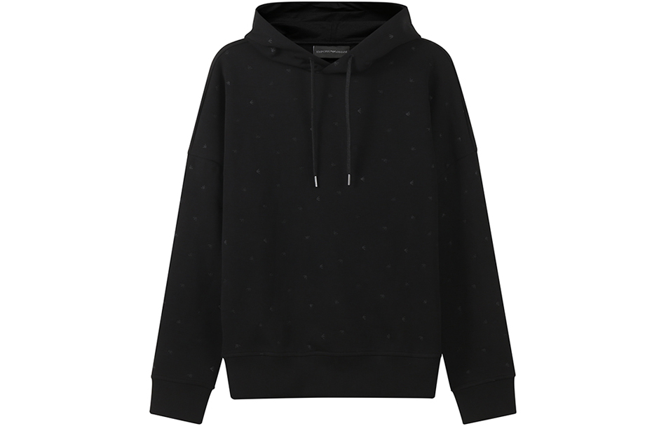 Emporio Armani FW22 Black Embroidered Oversized Hoodie for Men 6L1M79-1JHSZ-0012 圖 2