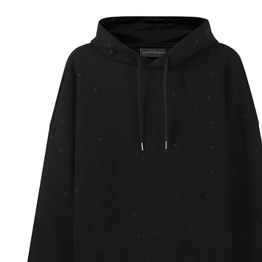 Emporio Armani FW22 Black Embroidered Oversized Hoodie for Men 6L1M79-1JHSZ-0012 圖 7