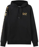 Emporio Armani FW22 Black Gold Letter Print Fleece Hoodie Sweatshirt 8NPM08-PJ07Z-1203 Emporio Armani FW22 Black Gold Letter Print Fleece Hoodie Sweatshirt 8NPM08-PJ07Z-1203
