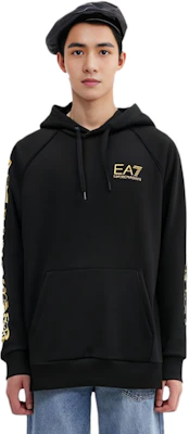 エンポリオアルマーニ FW22 ブラックゴールドロゴプリント フリースフーディ 8NPM08-PJ07Z-1203 Purchase エンポリオアルマーニ FW22 ブラックゴールドロゴプリント フリースフーディ 8NPM08-PJ07Z-1203