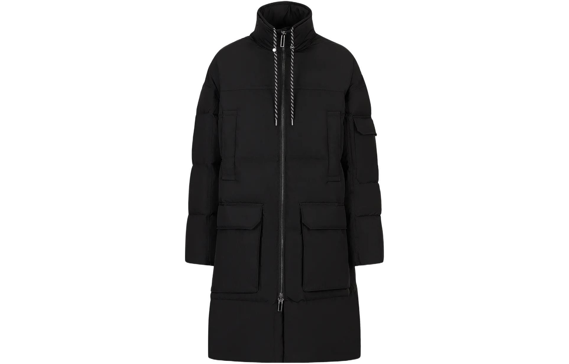 Emporio Armani FW22 Black High-Neck Jacket with Large Pockets 6L1L901-NNFZ1-0999