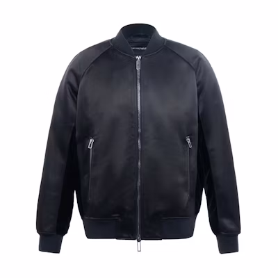 Emporio Armani FW22 Black Logo Embroidered Baseball Jacket 6K1B94-1NYXZ-0999