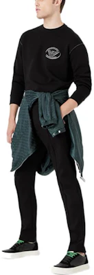 Emporio Armani FW22 Black Logo Print Crewneck Sweatshirt Oversized Hitam 6L1M82-1JHSZ-0999 Shop Emporio Armani FW22 Black Logo Print Crewneck Sweatshirt Oversized Hitam 6L1M82-1JHSZ-0999