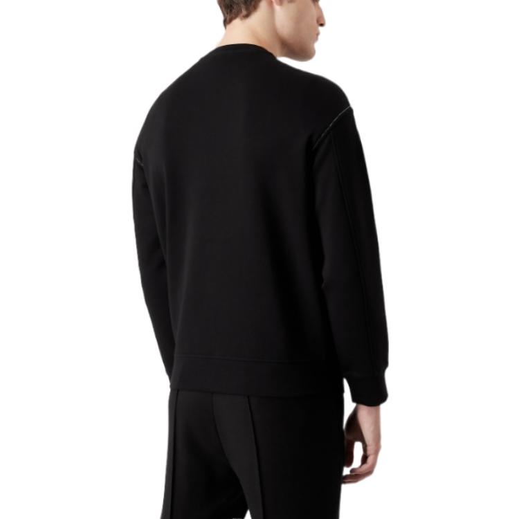 Details for Emporio Armani FW22 Black Logo Print Crewneck Sweatshirt Oversized Hitam 6L1M82-1JHSZ-0999