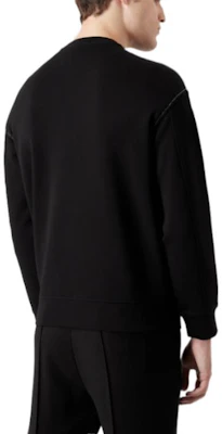 Emporio Armani FW22 Black Logo Print Crewneck Sweatshirt Oversized Hitam 6L1M82-1JHSZ-0999 Details for Emporio Armani FW22 Black Logo Print Crewneck Sweatshirt Oversized Hitam 6L1M82-1JHSZ-0999