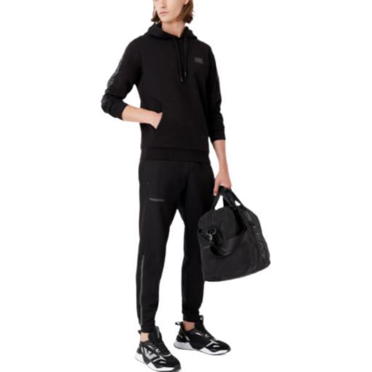 Shop Sudadera Negra Logo Emporio Armani FW22 Ajuste Holgado. 6LPM44-PJ05Z-1200