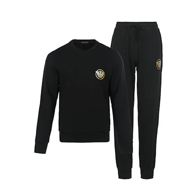 Emporio Armani FW22 Black Logo Print Sweatshirt & Joggers Set 111943-2F595-00020