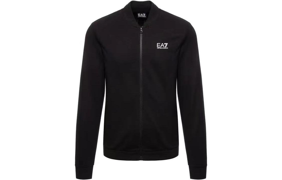 Emporio Armani FW22 Black Logo Print Zip-Up Jacket for Men 8NPM02-PJ05Z-1200