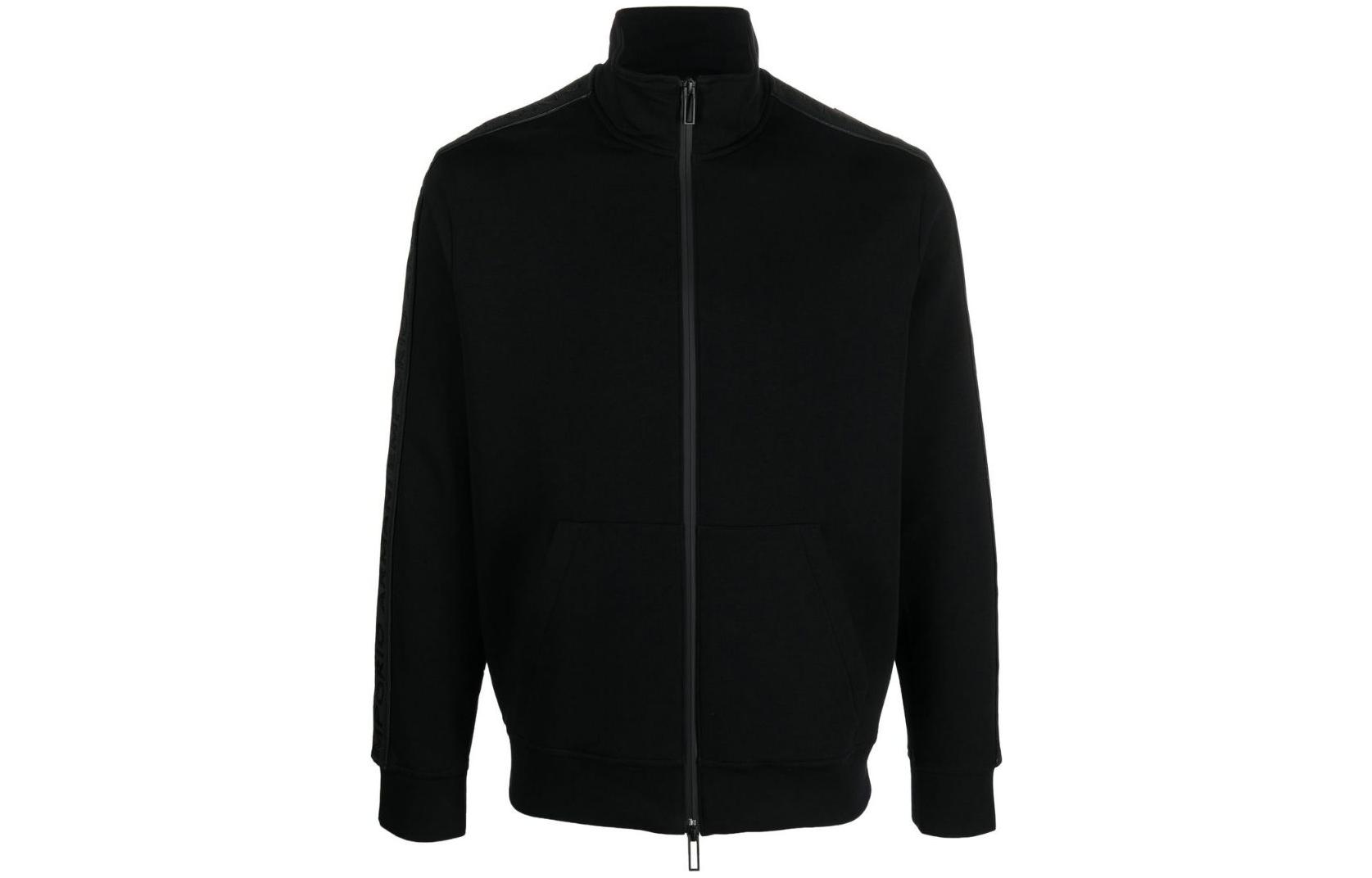 Order 埃姆普里奥·阿玛尼FW22黑色标志带拉链夹克 3R1MBA-1JHSZ-0999