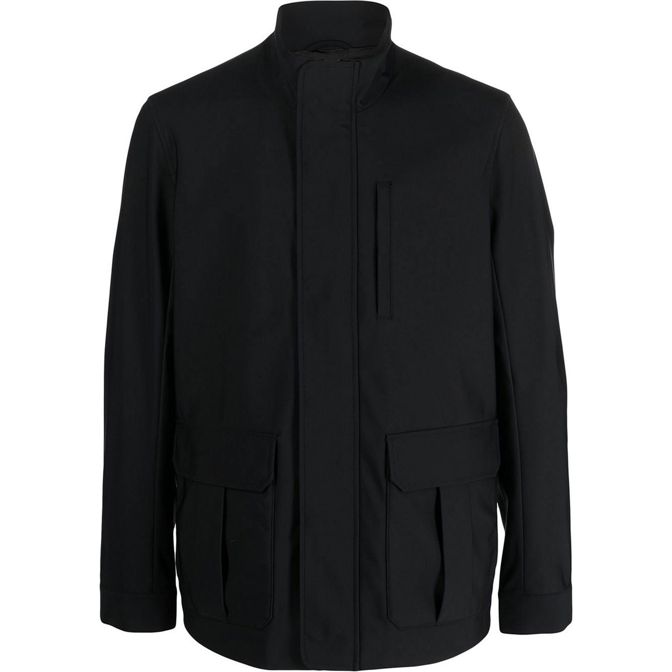 Emporio Armani FW22 Black Solid Color Zip-Up Jacket 8N1BP8-1NZAZ-0999