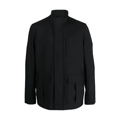 Emporio Armani FW22 Black Solid Color Zip-Up Jacket 8N1BP8-1NZAZ-0999