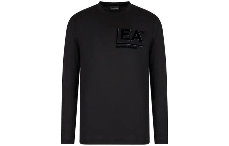 Emporio Armani FW22 Black Solid Logo Print Long-Sleeve Sweatshirt 6L1TAX1-JUVZ1-0058