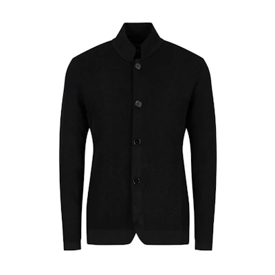 Emporio Armani FW22 Black Solid Single-Breasted Jacket 6L1GY11-MFDZ1-0999
