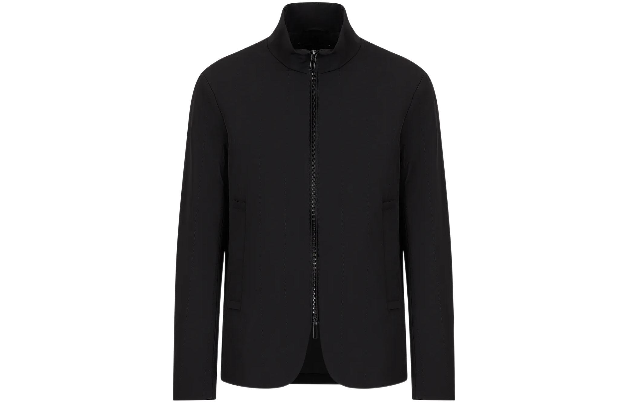 Emporio Armani FW22 Black Solid Zip-Up Jacket 6L1GR61-NNIZ1-0999