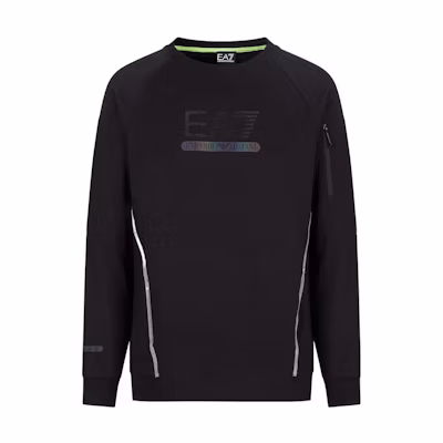 Emporio Armani FW22 Black Sweatshirt with Logo Print 6LPM41-PJANZ-1200