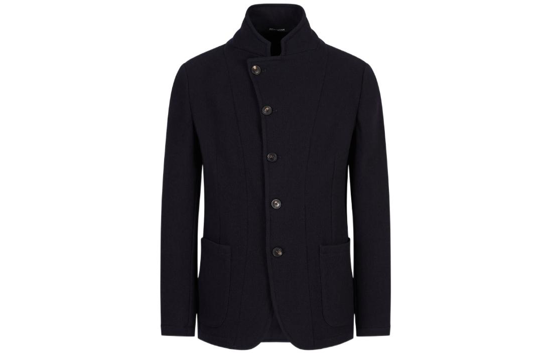 Emporio Armani FW22 Black Textured Wool Blend Jacket H31G57-C1410-1920