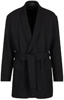 Emporio Armani FW22 Black Waist-Tied Mid-Length Jacket H31G05-C1215-1999 Emporio Armani FW22 Black Waist-Tied Mid-Length Jacket H31G05-C1215-1999