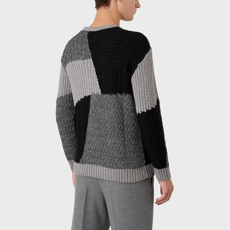 EMPORIO ARMANI FW22 Colorblock Crewneck Sweater  Gray Black 6L1MW1-1M33Z-F055 圖 4