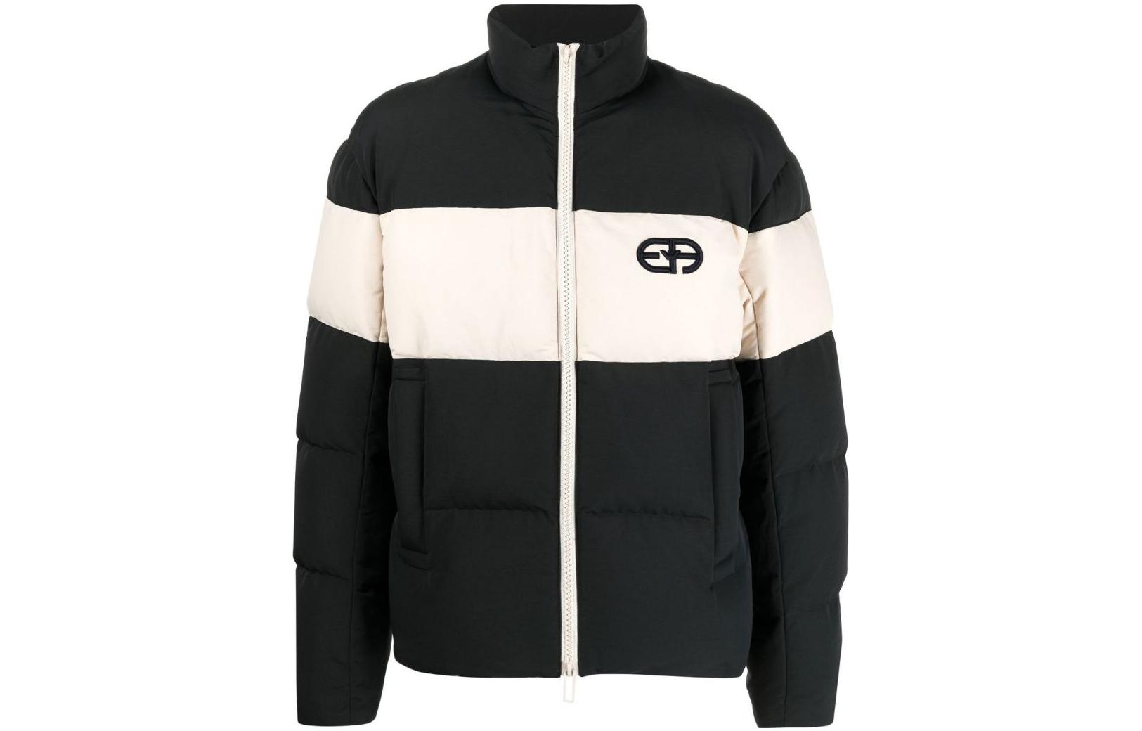Emporio Armani FW22 Colorblock Logo Down Jacket Black 6L1BL7-1NKZZ-0920