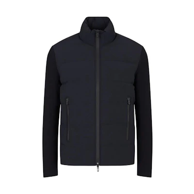 Emporio Armani FW22 Colorblock Stand Collar Jacket Navy Blue Outerwear 6L1BS11-NNTZ1-0920