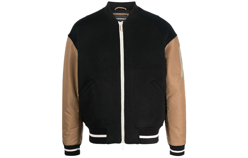 Emporio Armani FW22 Colorblock Zip-Up Casual Jacket Black 6L1BL8-1NMYZ-0999