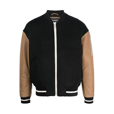 Emporio Armani FW22 Colorblock Zip-Up Casual Jacket Black 6L1BL8-1NMYZ-0999
