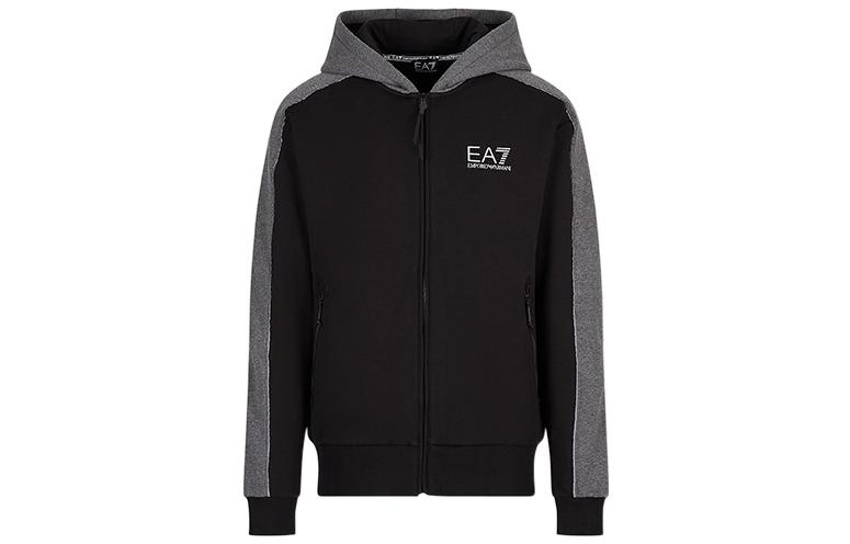 Emporio Armani FW22 Colorblock Zip Hoodie Black 6LPM16-PJ07Z-1200