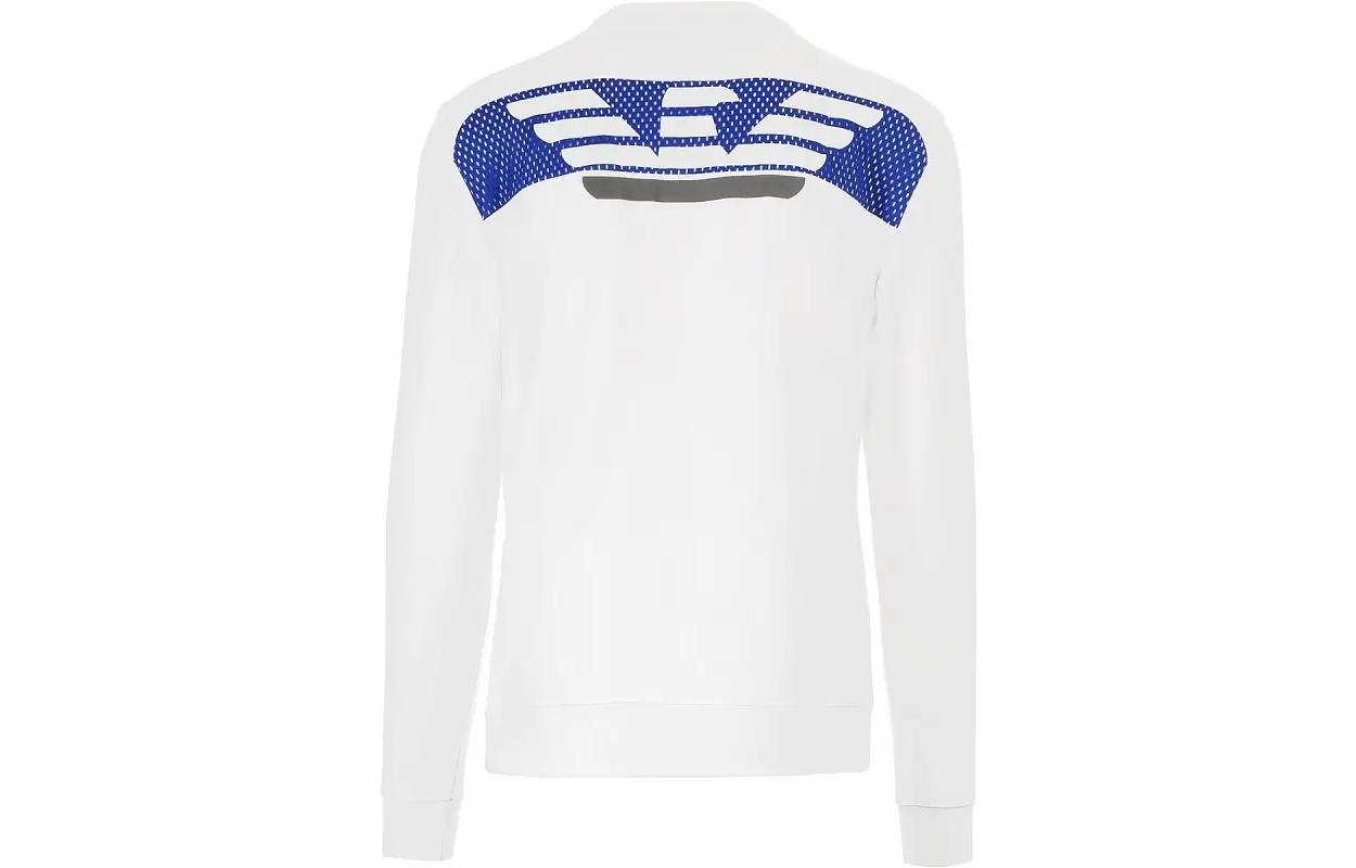 Emporio Armani FW22 EA7 Logo Crewneck Sweatshirt White - Casual Wear 6LPM69-PJEQZ-1100-WH