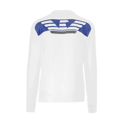 Emporio Armani FW22 EA7 Logo Crewneck Sweatshirt White - Casual Wear 6LPM69-PJEQZ-1100-WH